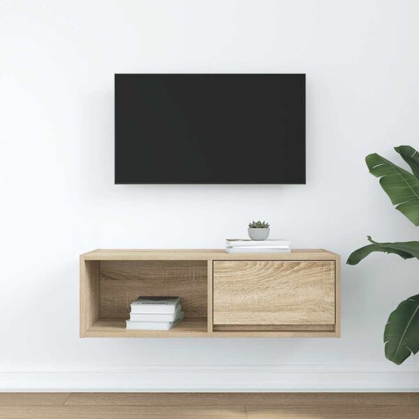 vidaXL TV-benk sonoma eik 80x31x25,5 cm konstruert tre