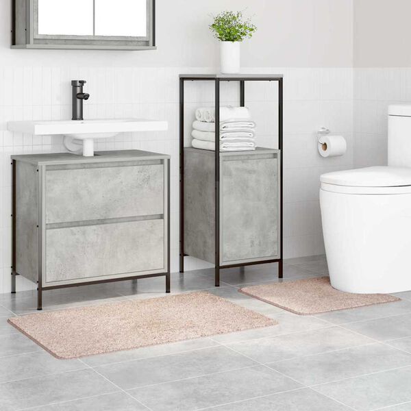 vidaXL Anti-skli baderomsmatte sett 2 pcs Krem PP