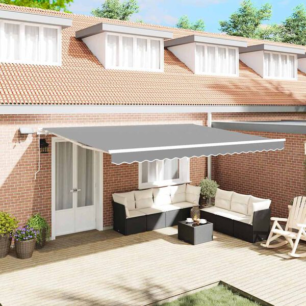 vidaXL Markise med Hvit 4,5 × 3 m Metall