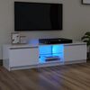 vidaXL TV-benk med LED-lys høyglans hvit 140x40x36 cm