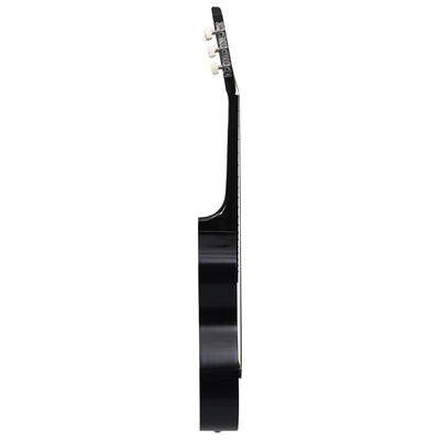 vidaXL Klassisk gitar for nybegynnere med veske svart 3/4 36"