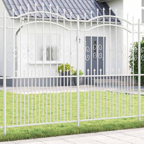 vidaXL Hage Hegning Hvit 215 cm Pulverlakkert stål