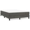 vidaXL Boxspring-sengeramme m&oslash;rkegr&aring; 135x190 cm Double fl&oslash;yel
