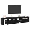 vidaXL TV-skap 2 pcs Svart Eik 200 x 36,5 x 40 cm Konstruert tre