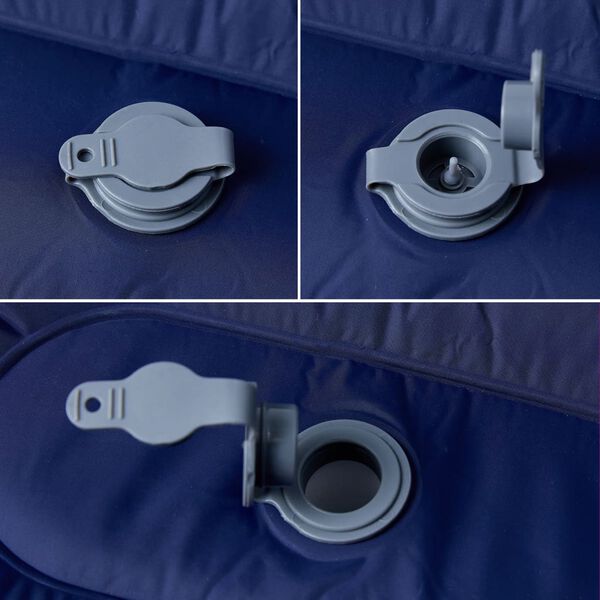 vidaXL Selvoppbl&aring;sende campingmadrass med pute for 1 person marinebl&aring;