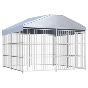 vidaXL Utend&oslash;rs hundeg&aring;rd med tak 300x300 cm