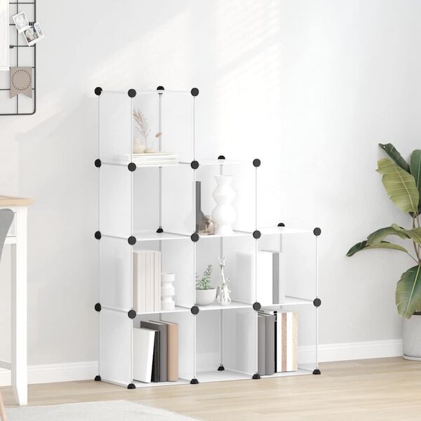 vidaXL Oppbevaringshylle med 9 kuber gjennomsiktig PP