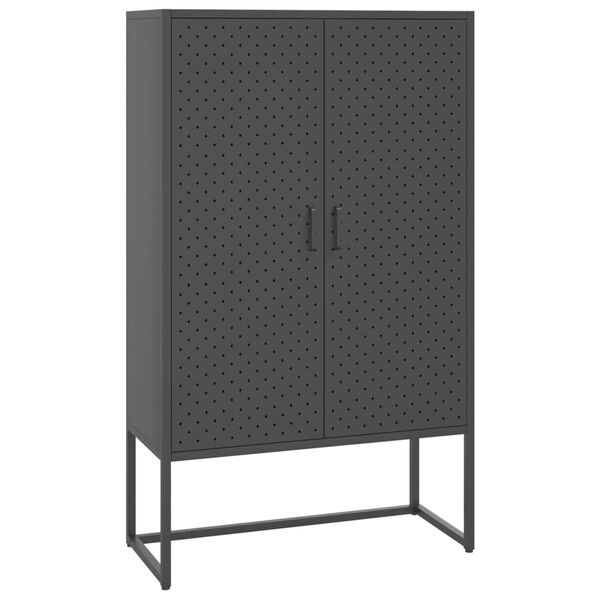vidaXL Highboard antrasitt 80x35x135 cm stål