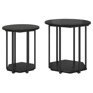 vidaXL Sidebordssett 2 stk. Svart Eik 50 x 50 x 50,5 cm