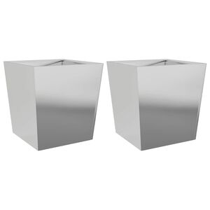 vidaXL Plantekasser 2 stk 50x50x50 cm galvanisert st&aring;l