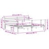 vidaXL Sengeramme med hodegavl hvit 200x200 cm heltre furu