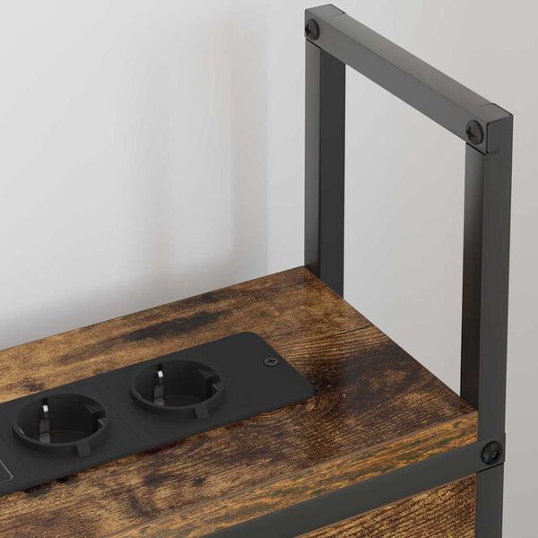 vidaXL Oppbevaringshodegjerde med Ladeplass R&oslash;kt eik 78 x 15 x 98 cm