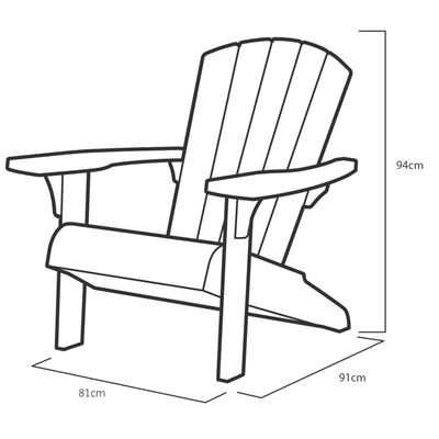 Keter Adirondack-stol Troy grå