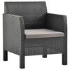 vidaXL Hagestol med pute antrasitt 63x65x76 cm PP rotting