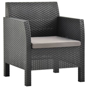vidaXL Hagestol med pute antrasitt 63x65x76 cm PP rotting