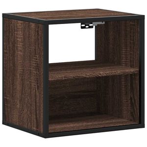 vidaXL Veggmontert nattbord brun eik 40x31x39,5 cm