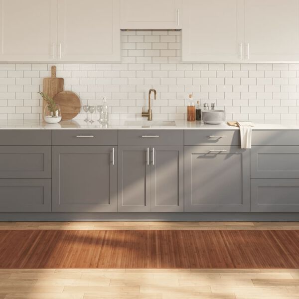 vidaXL Teppe rektangul&aelig;r brun 80x300 cm bambus