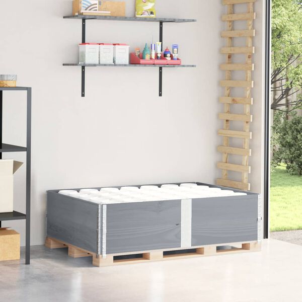 vidaXL Pallekarmer 2 stk gr&aring; 150x100 cm heltre furu