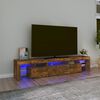 vidaXL TV-benk med LED-lys r&oslash;kt eik 200 x 36,5 x 40 cm