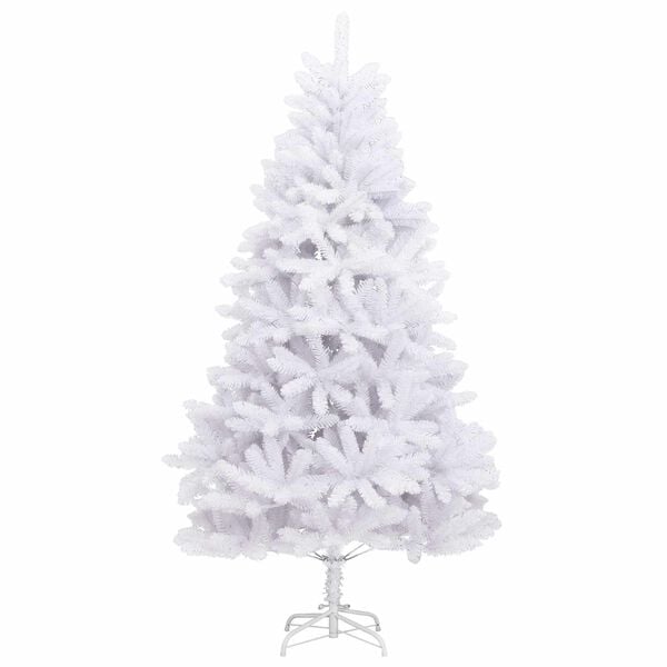 vidaXL Kunstig juletre med 300 LED Hvit 180 cm PVC og metall