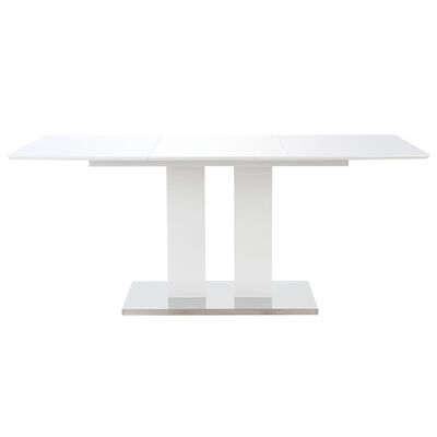vidaXL Spisebord høyglans hvit 180x90x76 cm MDF