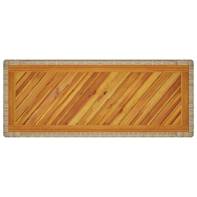vidaXL Hagebord med treplate beige 100x40x75 cm polyrotting