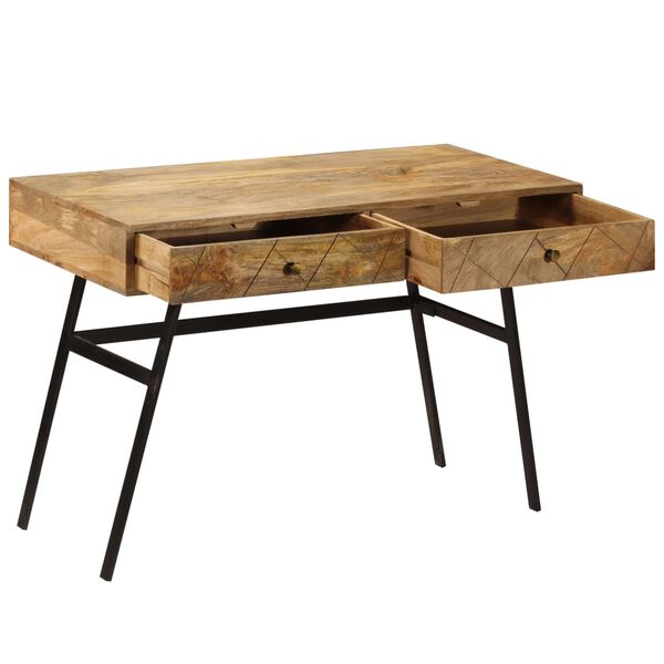 vidaXL Skrivebord med skuffer heltre mango 110x50x76 cm