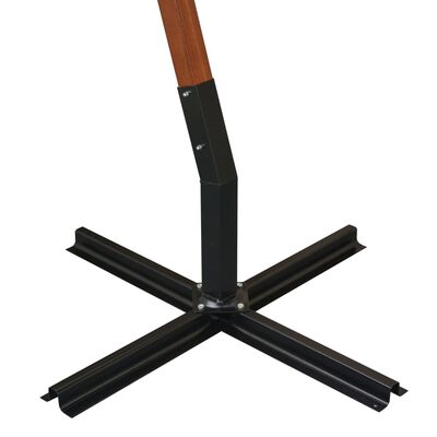 vidaXL Hengende parasoll med stolpe svart 3x3 m heltre gran