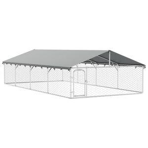 vidaXL Utend&oslash;rs hundeg&aring;rd med tak 600x300x150 cm