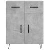 vidaXL Highboard betonggr&aring; 69,5x34x180 cm konstruert tre