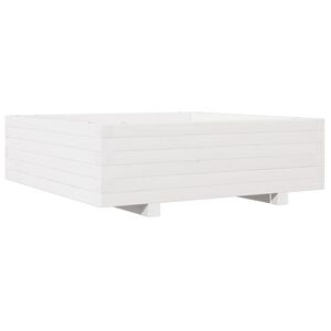 vidaXL Plantekasse hvit 80x80x26,5 cm heltre furu