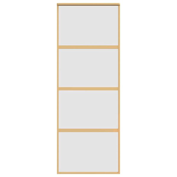 vidaXL Skyvedør gull 76x205 cm frostet ESG glass og aluminium