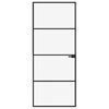 vidaXL Innerd&oslash;r svart 83x201,5 cm herdet glass og aluminium slank