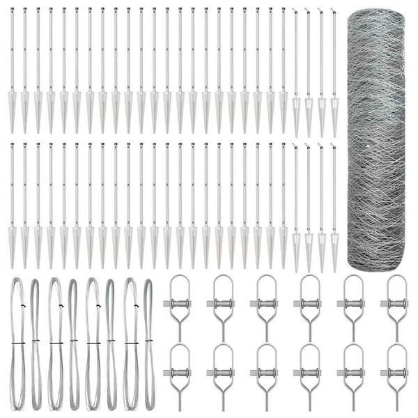 vidaXL Gjerdep&aring;le s&oslash;lv 100 x 1 m (36 mm netting) St&aring;l