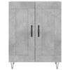vidaXL Highboard betonggr&aring; 69,5x34x180 cm konstruert tre