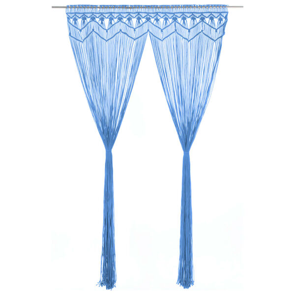 vidaXL Makramé gardin blå 140x240 cm bomull