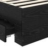 vidaXL Sengestamme med skuff Svart Eik 100 x 200 cm Konstruert tre