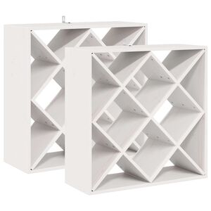 vidaXL Vinhylle 2 stk. Hvit 62 x 25 x 62 cm Massiv furu