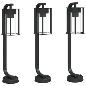 vidaXL Utend&oslash;rs gulvlamper 3 stk svart 60 cm rustfritt st&aring;l