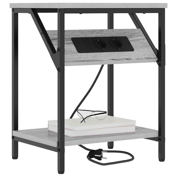 vidaXL Nattbordskap Gr&aring; Sonoma 38 x 30 x 48 cm Konstruert tre