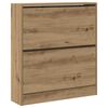 vidaXL Sko Skap 80 x 21 x 87,5 cm Konstruert tre R&oslash;kt eik