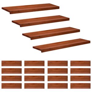 vidaXL Trappetrinn 20 stk. 100 x 25 x 2 cm Brun Massiv b&oslash;ketre