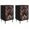 vidaXL Nattbordskap OMMEN 2 stk. Svart eik 36 x 33 x 61 cm