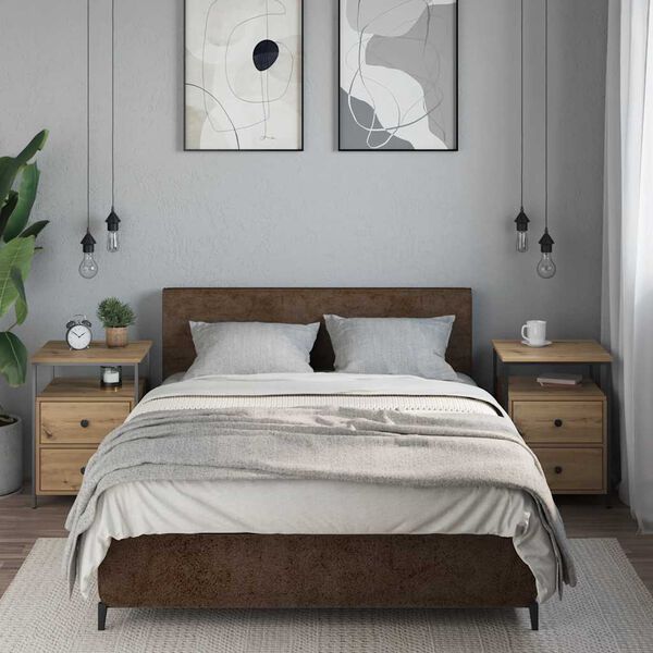 vidaXL Nattbord 2 stk artisan eik 44x45x60 cm konstruert tre