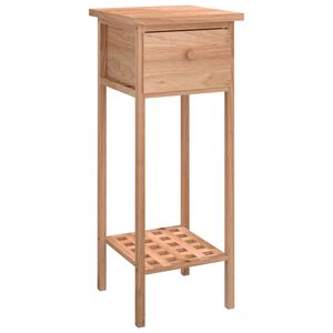 vidaXL Sidebord med skuff 25x25x60 cm heltre valn&oslash;tt