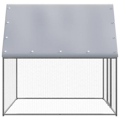 vidaXL Kyllingbur sølv og grå 2x2x2 m galvanisert stål