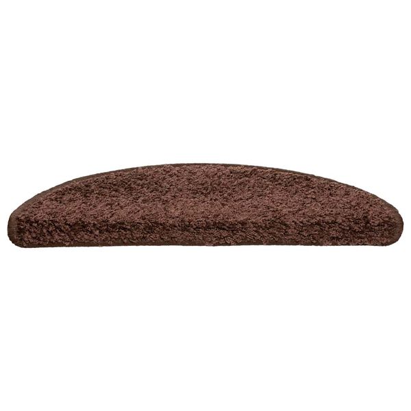 vidaXL Trappematter 30 stk 56x17x3 cm brune halvrund