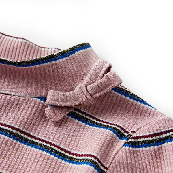 T-skjorte for barn med lange ermer lyserosa 140