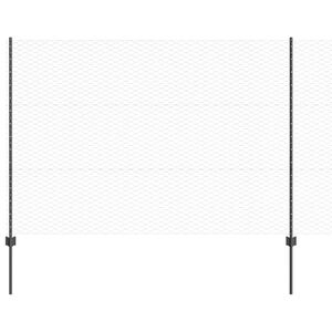 vidaXL Sekskantet gjerde med post 10 x 1,5 m PVC-belagt st&aring;l Gr&aring; Mesh