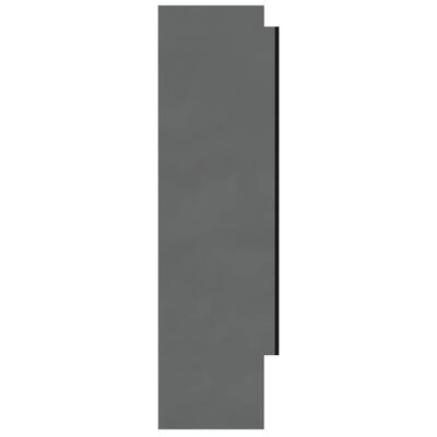 vidaXL Speilskap til bad 80x15x60 cm MDF skinnende grå